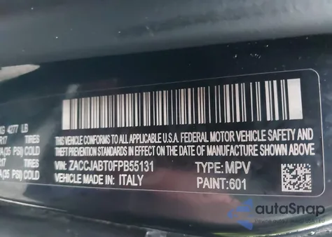 2015 Jeep Renegade Latitude from USA, damaged, VIN ZACCJABT0FPB55131